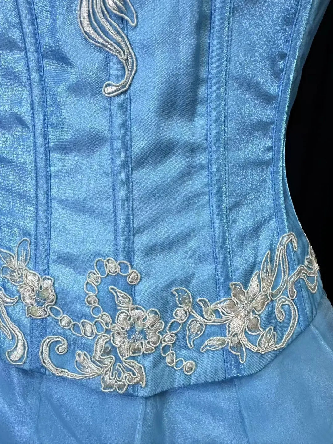 Beauty A Line Prom Dress Light Blue Spaghetti Straps Ruffle Formal Gown Evening Dress 18th Outfits     D5064