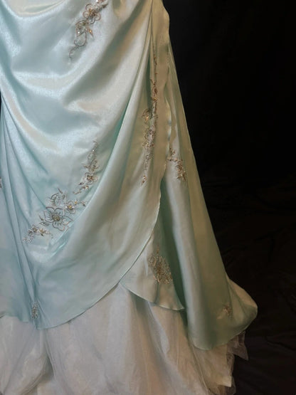 90s Retro Prom Dress Strapless Pleated Formal Gown Evening Dress 18th Birthday Outfits     D5065