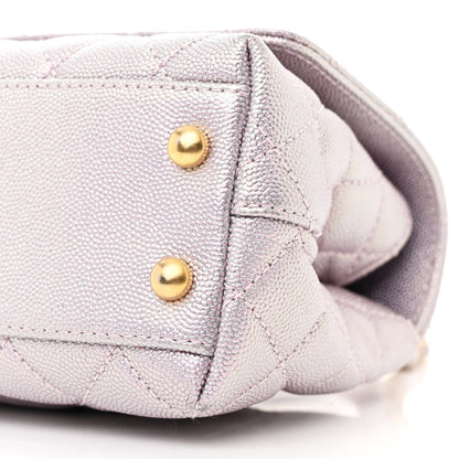 Metallic Caviar Quilted Extra Mini Coco Handle Flap Light Pink