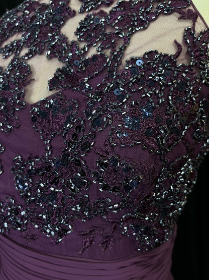 Elegant Prom Dress Crew Neck Pleated Backless Formal Gown Evening Dress Gala Dress     D5069