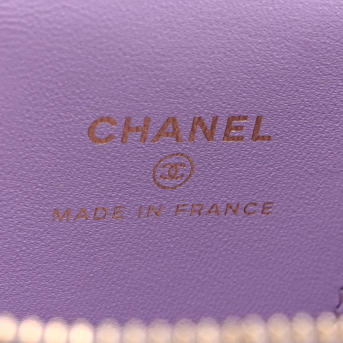 Lambskin Quilted Top Handle Mini Vanity Case With Chain Light Purple