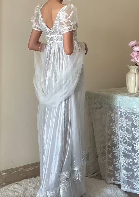 90s Retro Prom Dress Square Neck Imperial Dress Formal Gala Gown Evening Dress Party Outfits     D5090