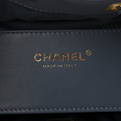 Suede Quilted Small Chanel 25 Handbag Blue