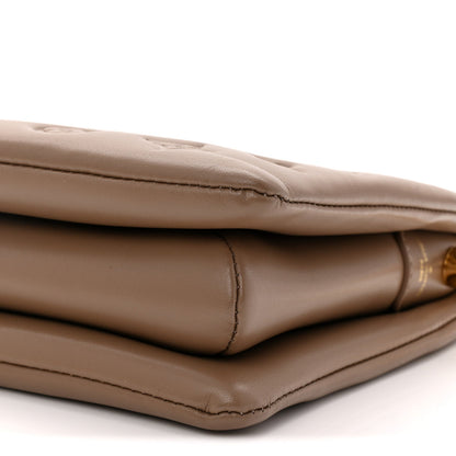 Lambskin Embossed Monogram Coussin PM Taupe