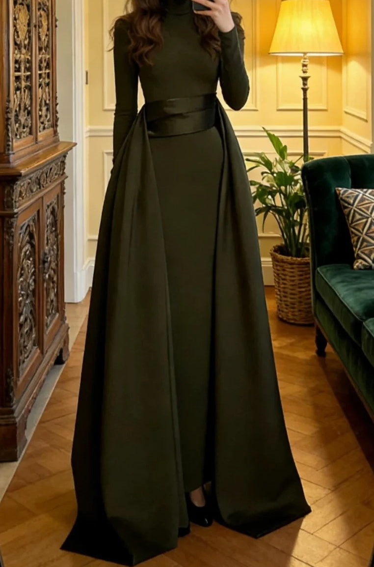 Elegant Prom Dress High Collar Gala Gown Formal Evening Dress Graduation Outfits     D5114