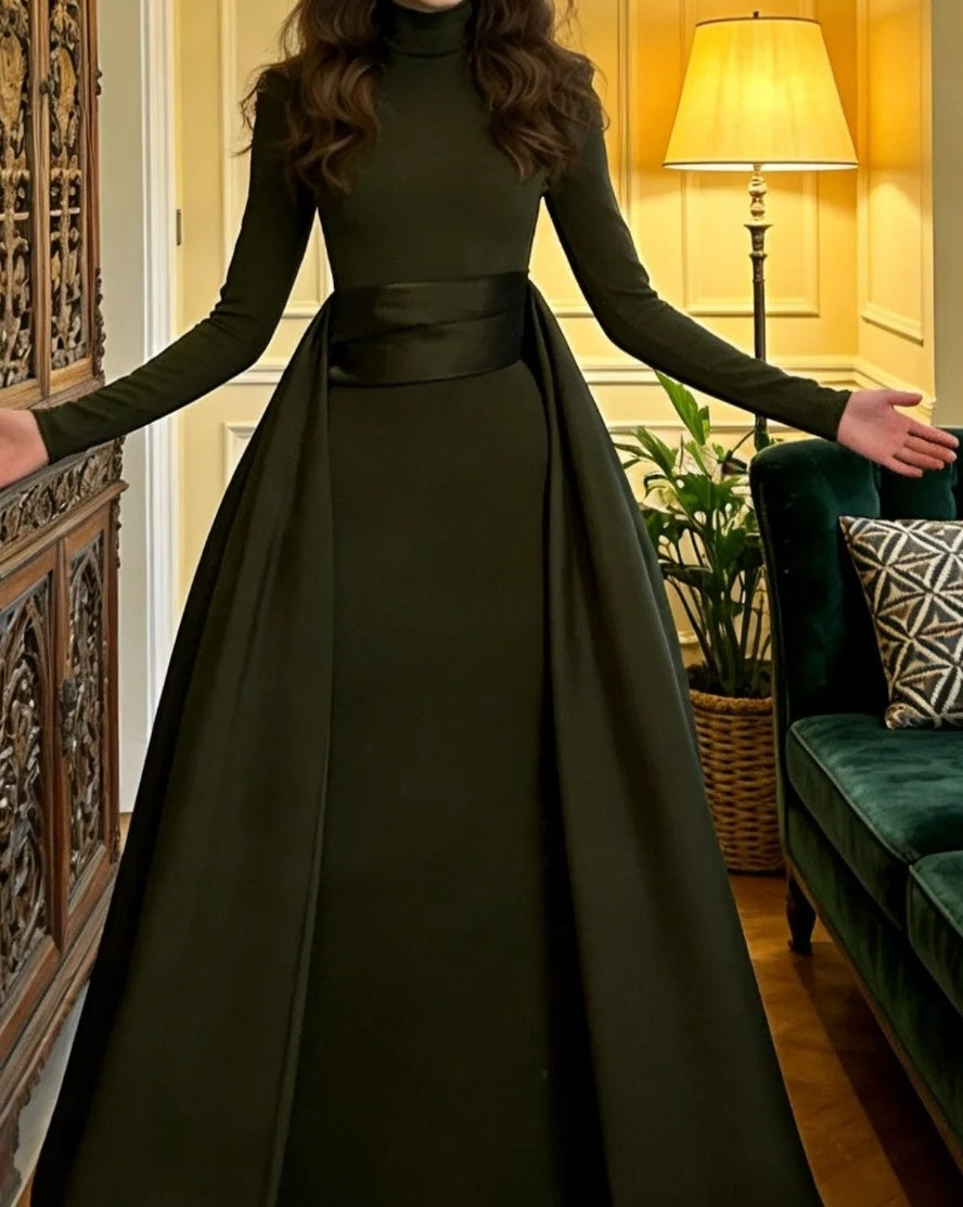 Elegant Prom Dress High Collar Gala Gown Formal Evening Dress Graduation Outfits     D5114