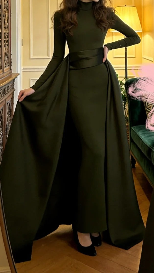 Elegant Prom Dress High Collar Gala Gown Formal Evening Dress Graduation Outfits     D5114