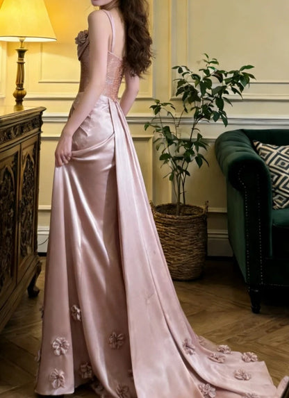 Stunning Prom Dress Spaghetti Straps Pleated Formal Gala Gown Evening Dress Party Outfits     D5127