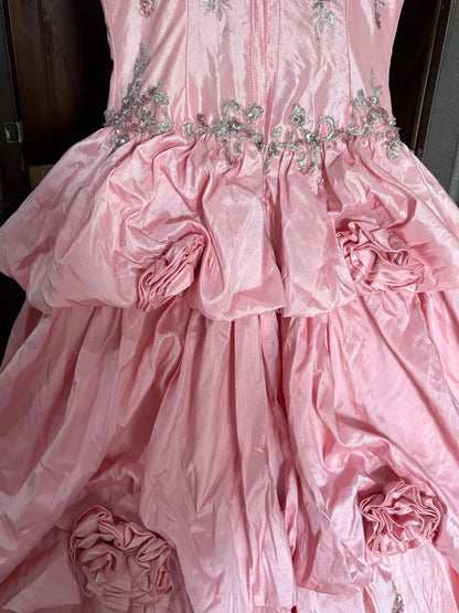 Charming Ball Gown Pink Spaghetti Straps Pleated Evening Dress Quinceanera Dress 18th Birthday Prom Gown       D5163