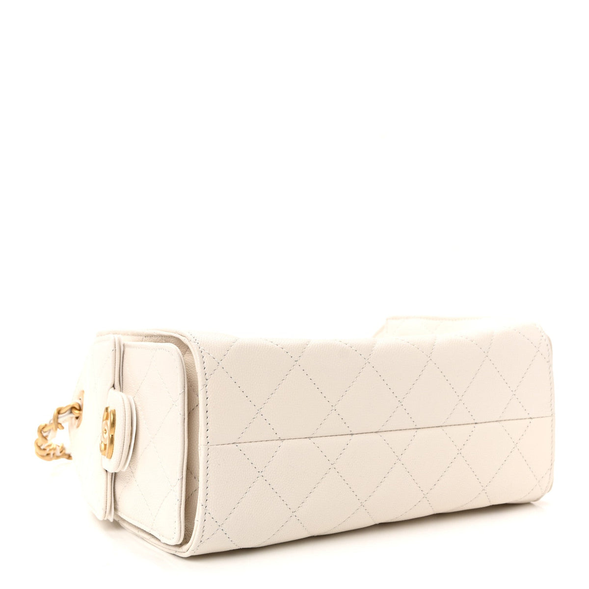 Caviar Quilted Mini Chanel 25 Handbag White