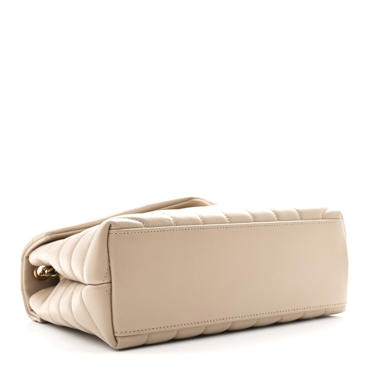 Calfskin Y Quilted Monogram Small Loulou Chain Satchel Dark Beige