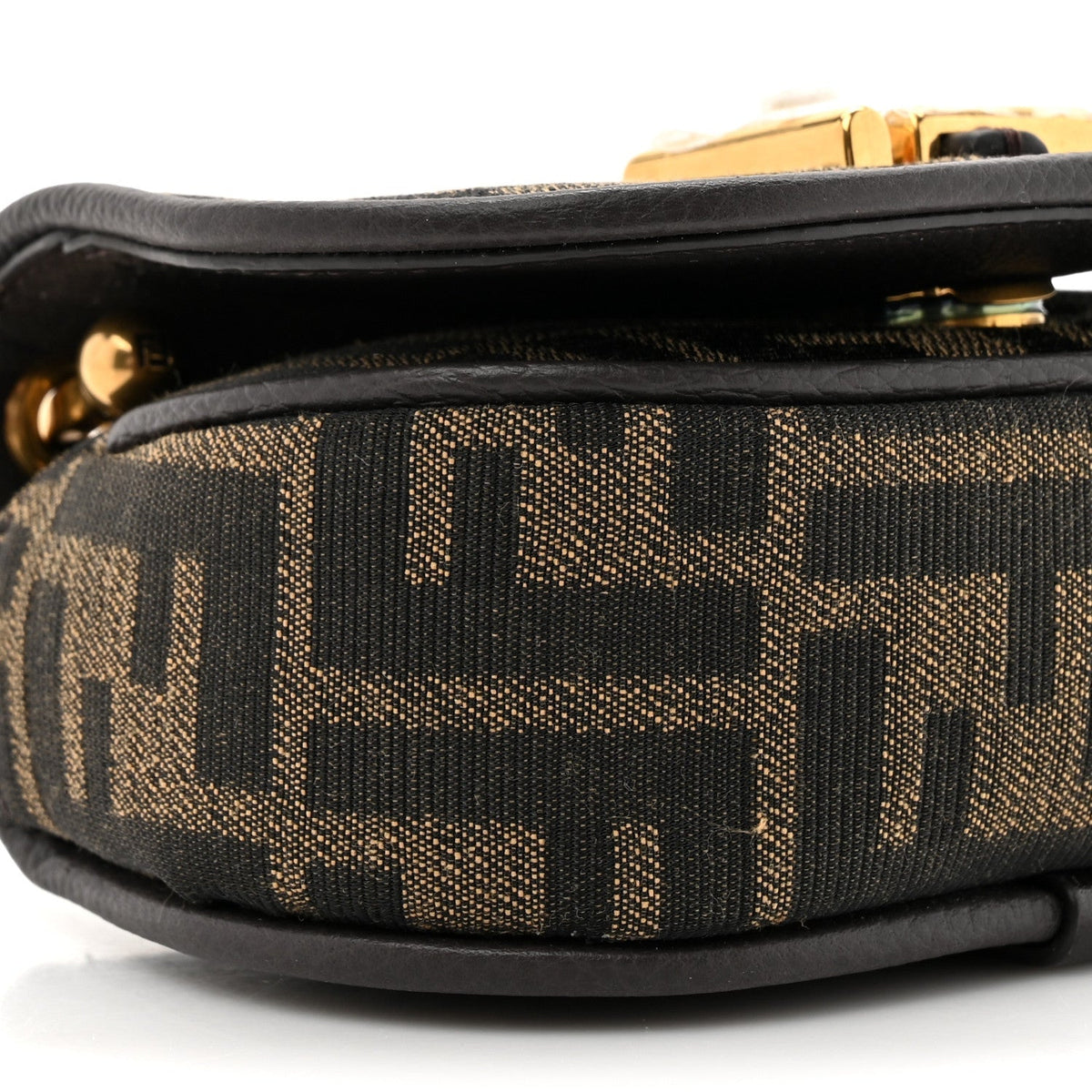 Fabric Jacquard Vitello Cher Cuoio FF 1974 Nano Fendi C'mon Tobacco Moro Ebano
