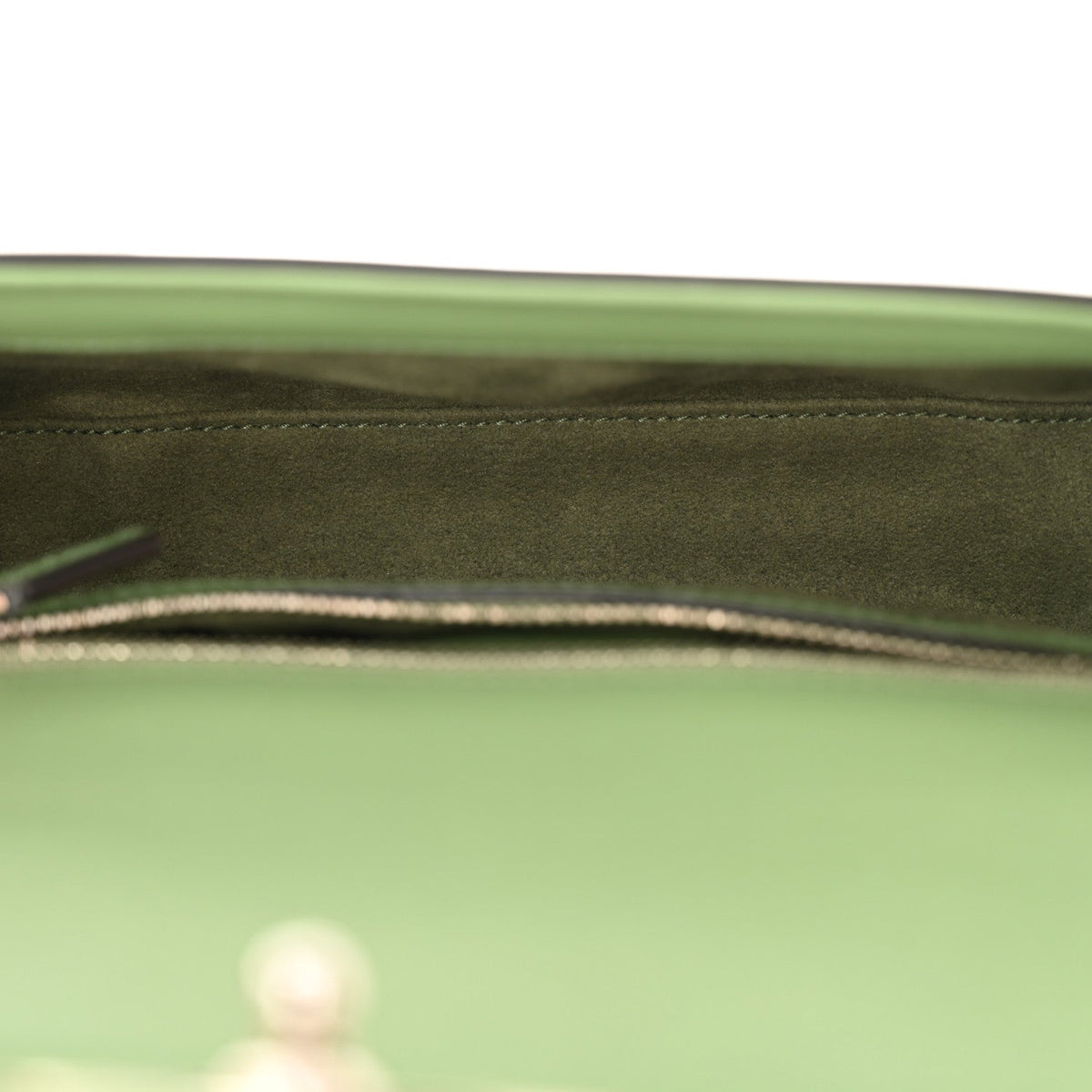 Senna Calfskin Petite GG Top Handle Shoulder Bag Green Soil Grass