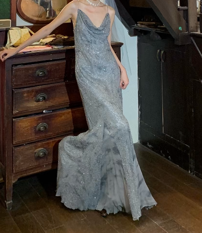 Stunning Prom Dress Spaghetti Straps Gala Gown Evening Dress Birthday Party Dress    D5247