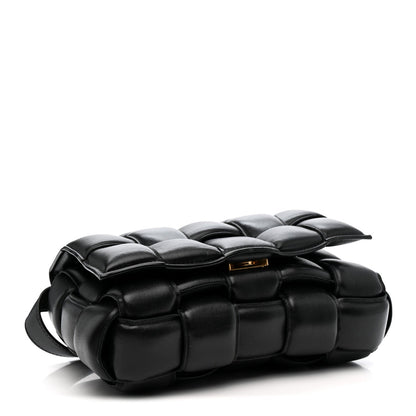 Nappa Maxi Intreccio Padded Cassette Crossbody Bag Black