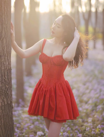 Vintage Sweetheart Ruffled Hem Design Summer Party Dress Homecoming Dress, D1440