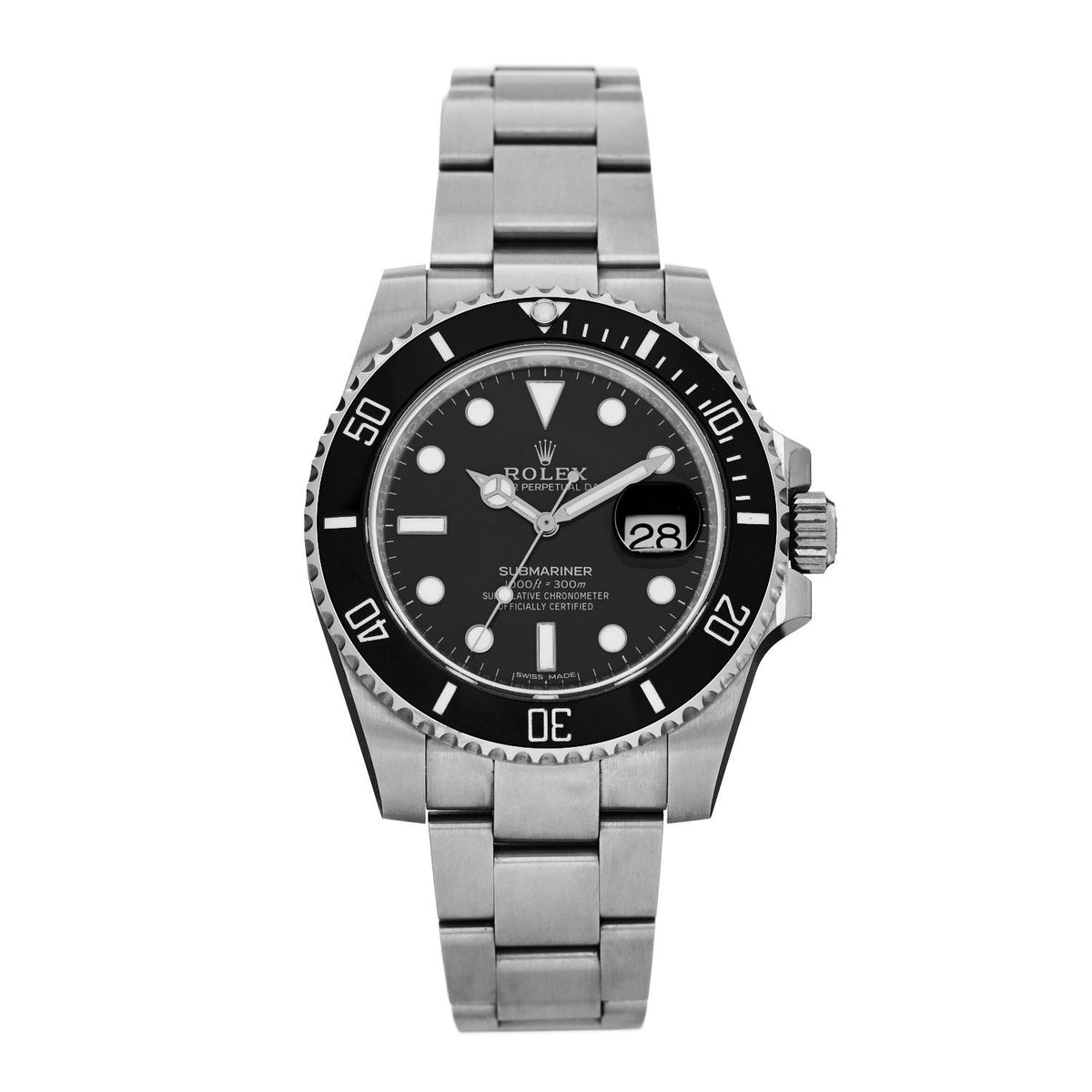 Stainless Steel 40mm Oyster Perpetual Submariner Date Watch Black 116610LN