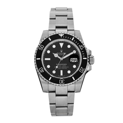 Stainless Steel 40mm Oyster Perpetual Submariner Date Watch Black 116610LN