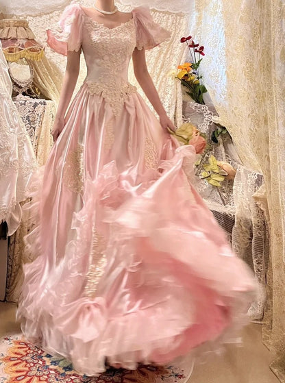 Charming Prom Dress A Line Light Pink V-neck Gala Dress Evening Dress 18th Graduation Gown      D5339