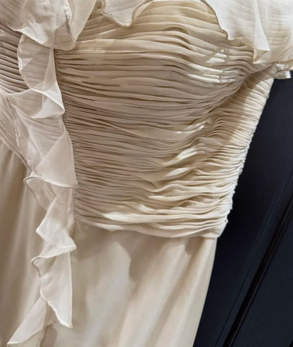 Elegant Prom Dress Chiffon Strapless Mermaid Gala Dress Evening Dress 18th Graduation Gown      D5344