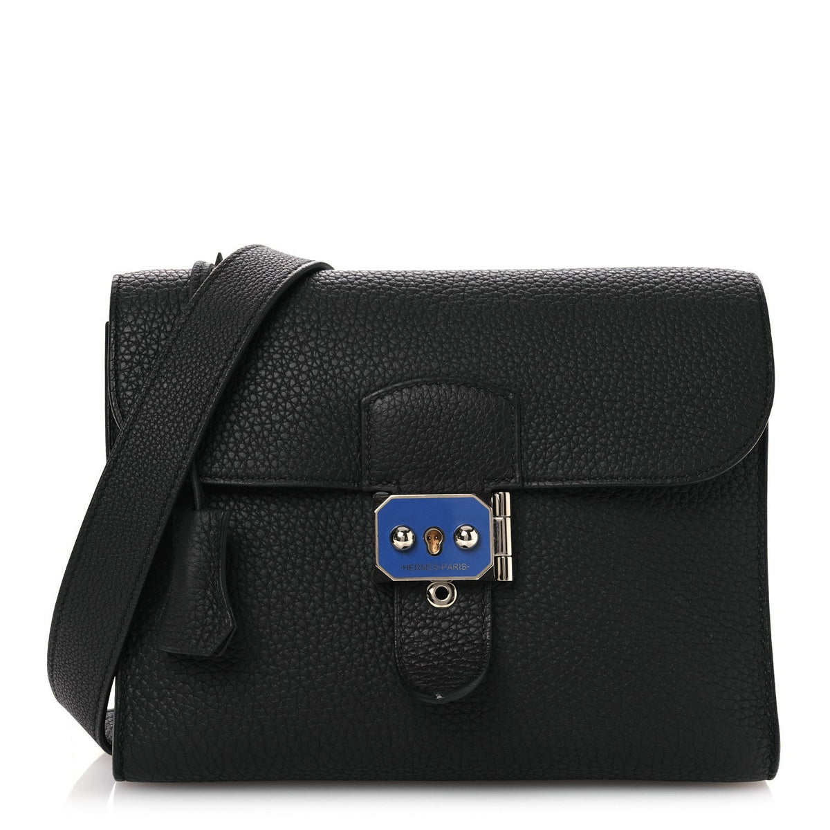 Togo Laque Sac A Depeches 21 Messenger Bag Black Bleu France