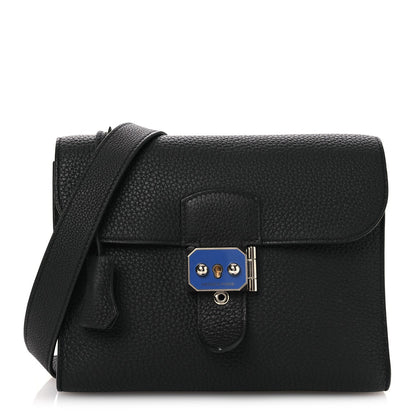 Togo Laque Sac A Depeches 21 Messenger Bag Black Bleu France