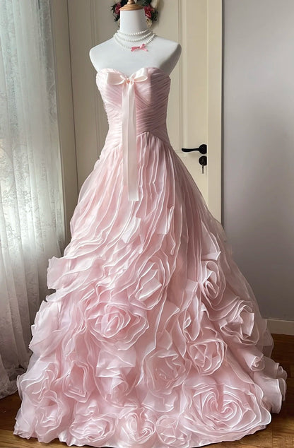 Beauty Prom Dress Light Pink Sweetheart Pleated Gala Dress Evening Dress 18th Birthday Gown      D5350