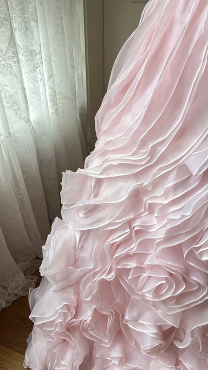 Beauty Prom Dress Light Pink Sweetheart Pleated Gala Dress Evening Dress 18th Birthday Gown      D5350