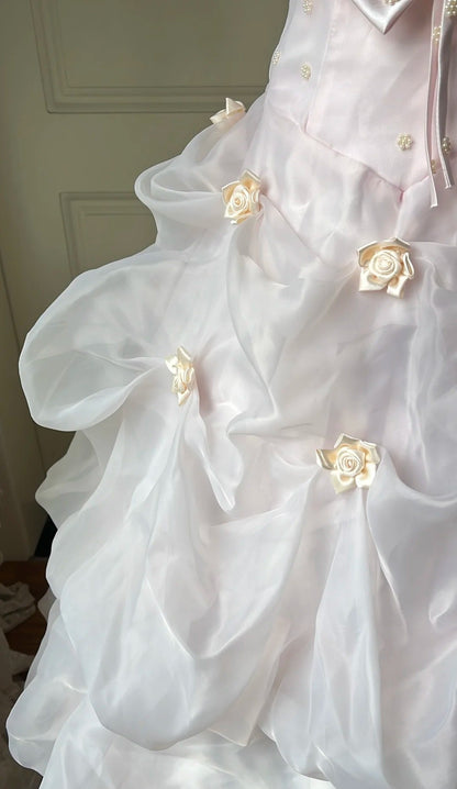 Stunning Prom Dress Light Pink Strapless Pleated Gala Dress Evening Dress 18th Birthday Gown      D5351