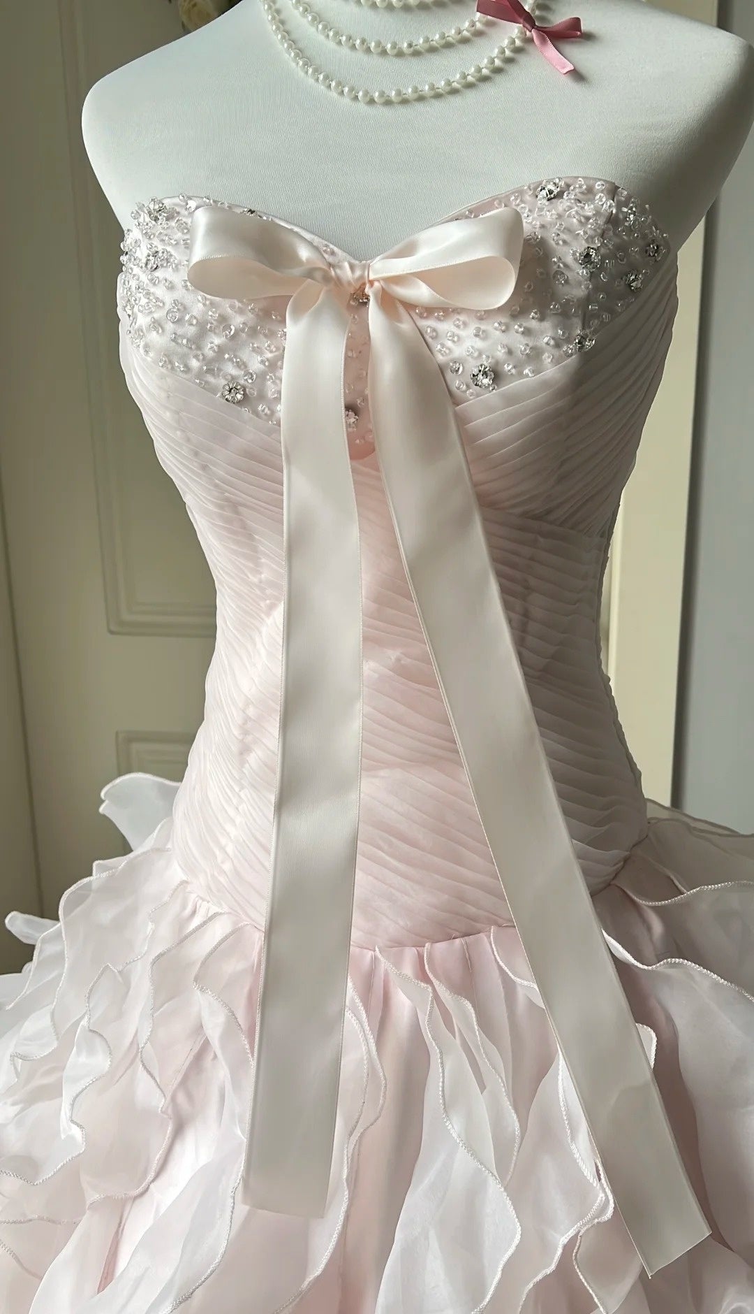 Stunning Prom Dress Light Pink Sweetheart Tiered Gala Dress Evening Dress 18th Birthday Gown      D5352