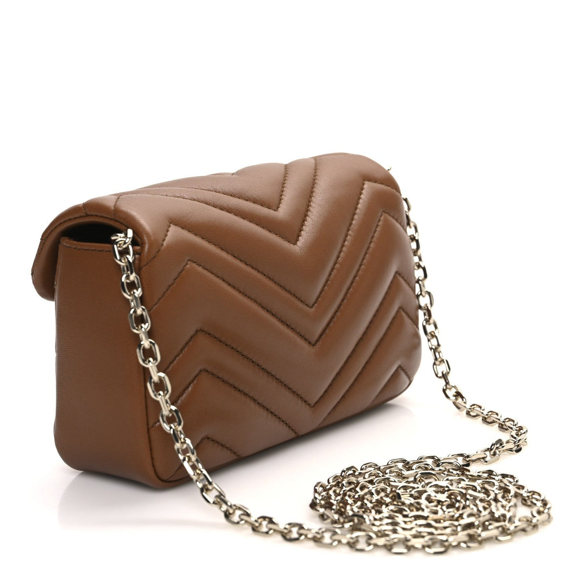 Lambskin Matelasse Mini GG Marmont Shoulder Bag Brown
