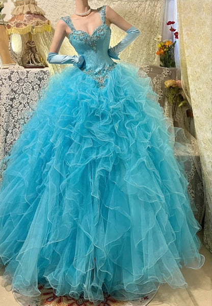 Stunning Prom Dress Sweetheart Ruffle Tulle Gala Dress Evening Dress 18th Birthday Gown      D5360