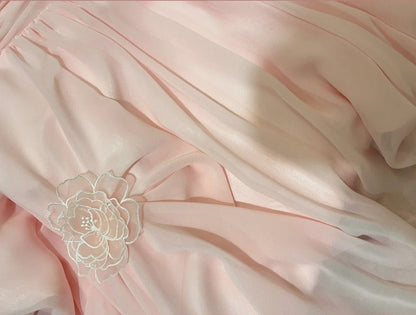Elegant Prom Dress Pink Chiffon One Shoulder Pleated Gala Dress Evening Dress 18th Birthday Gown      D5361