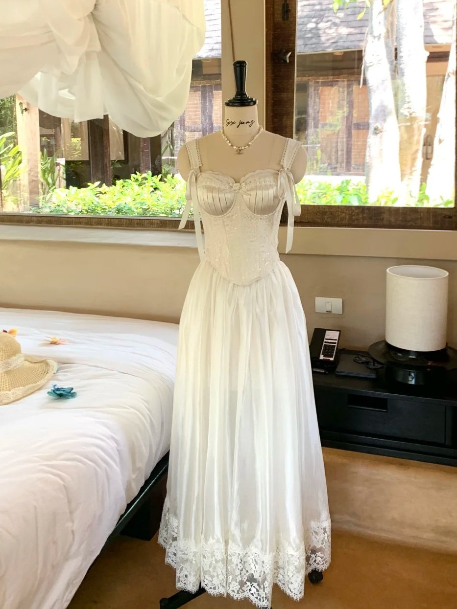 Elegant Prom Dress Straps Pleated Lace Gala Dress Evening Dress 18th Birthday Gown      D5365