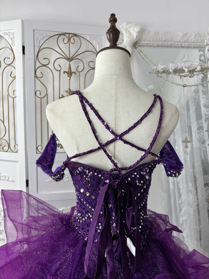 Gorgeous Prom Dress Dark Purple Sweetheart Pleated Gala Dress Evening Dress 18th Birthday Gown      D5367