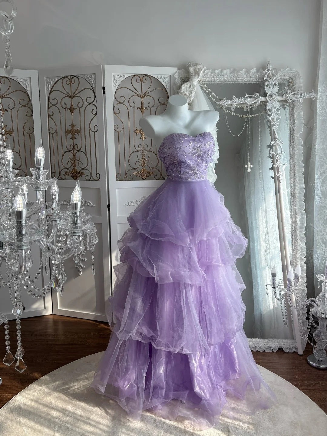 Beauty Prom Dress Strapless Pleated Tulle Evening Dress Sweet 16th Dress Birthday Dress       D5377