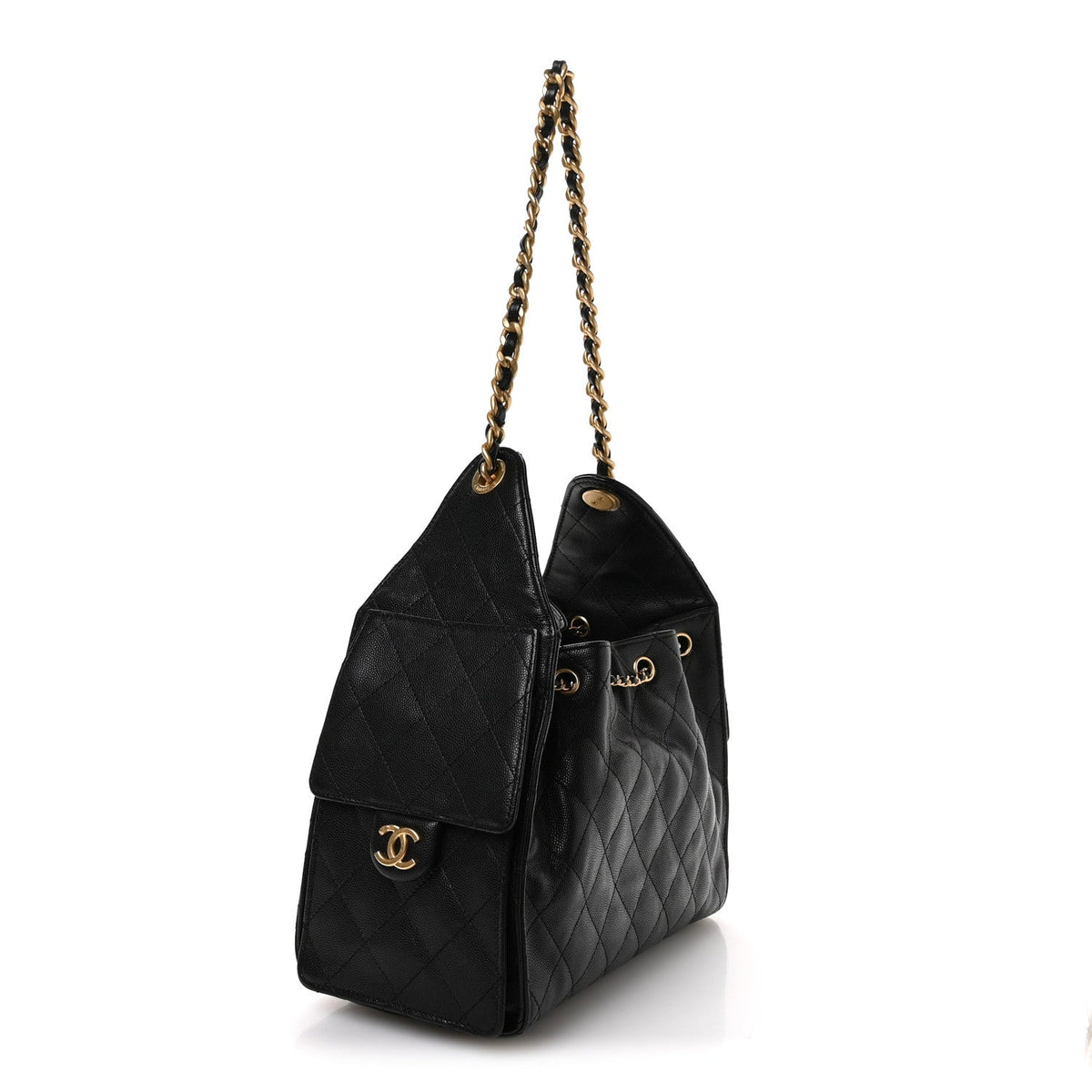 Caviar Quilted Small Chanel 25 Handbag Black