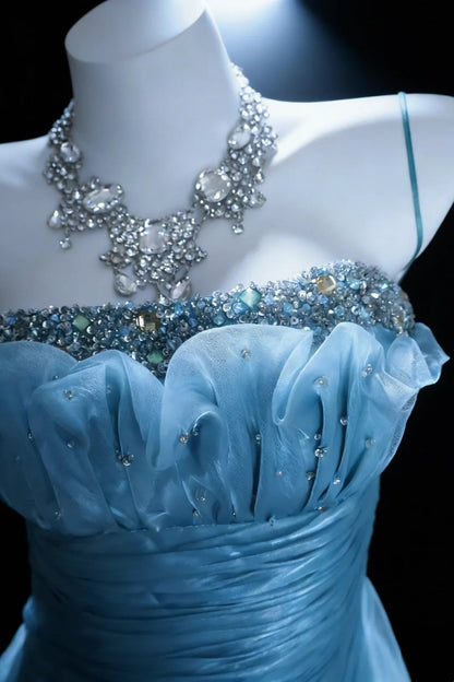 Beauty Prom Dress Strapless Pleated Mermaid Gala Dress Evening Dress 18th Graduation Gown      D5391
