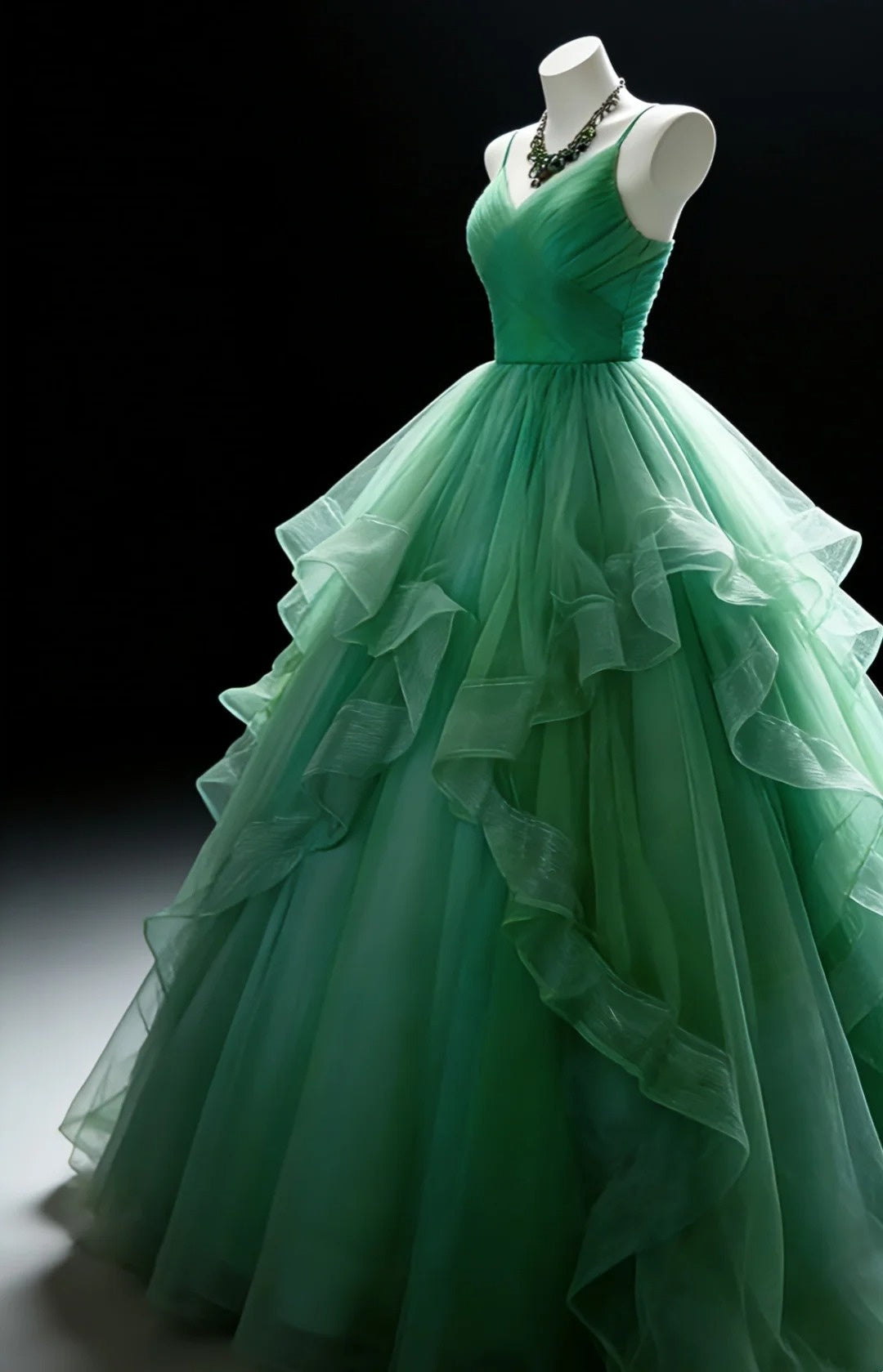 New Arrival Ball Gown Spaghetti Straps Pleated Tulle Evening Dress Quniceanera Dress Birthday Prom Gown       D5395