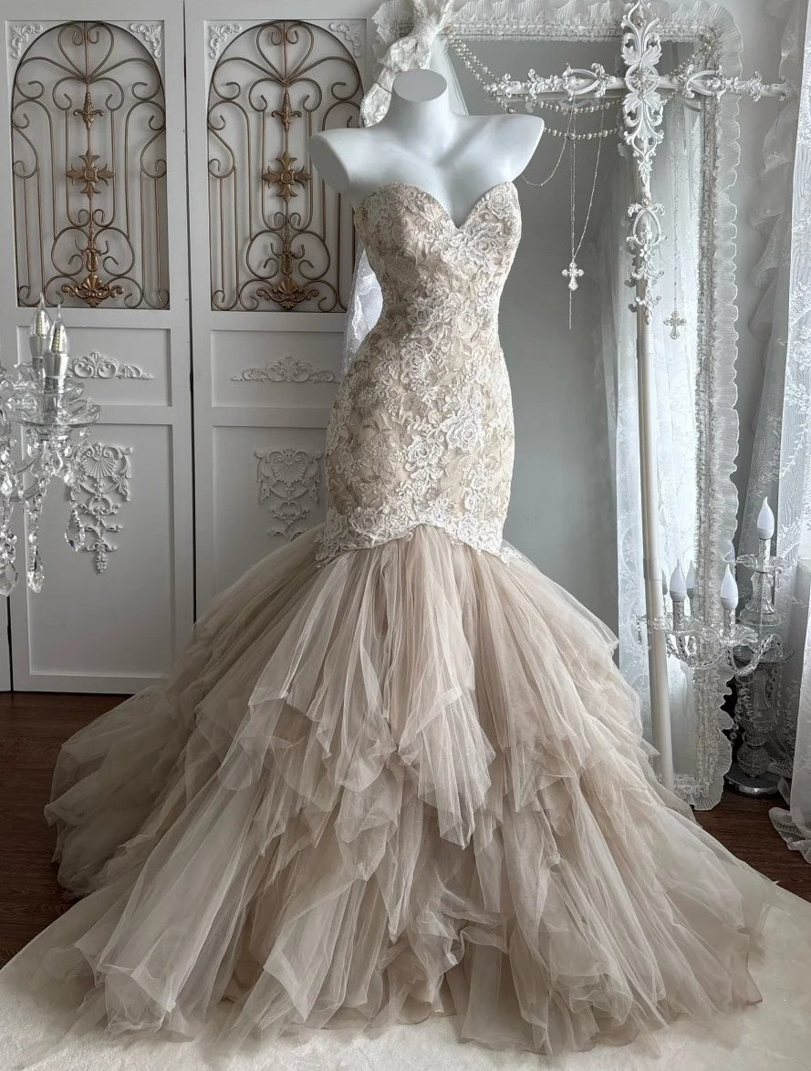 Elegant Prom Dress Sweetheart Pleated Tulle Mermaid Gala Dress Evening Dress 18th Graduation Gown      D5399