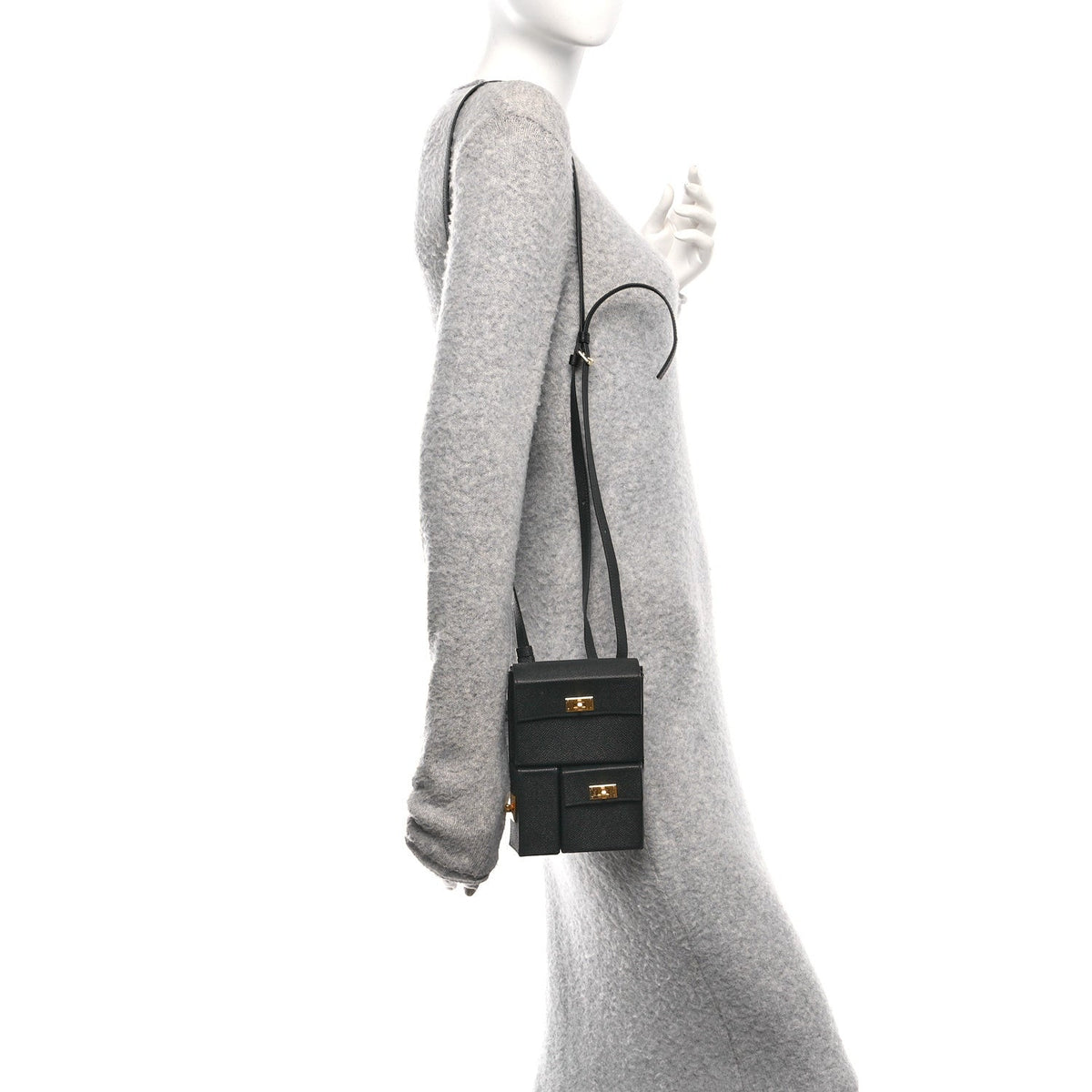 Epsom Kelly Multi Pocket Pochette To Go Black
