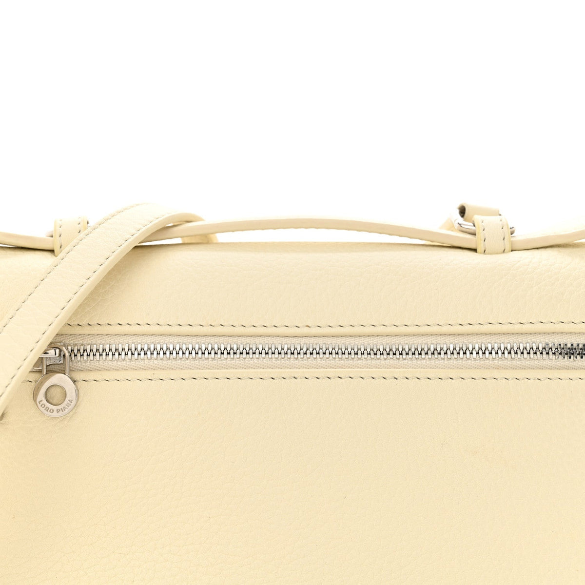 Grained Calfskin L19 Extra Pocket Pouch Whisper White