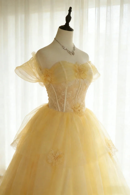 Beauty Ball Gown Off Shoulder Tulle Pleated Evening Dress Quniceanera Dress Birthday Prom Gown       D5409