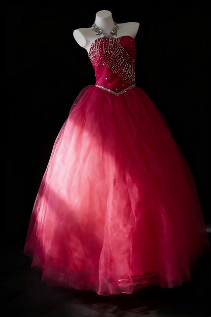Gorgeous Ball Gown Strapsless Tulle Evening Dress Quinceanera Dress Birthday Prom Gown       D5417