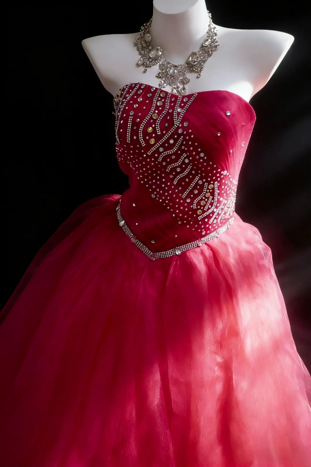 Gorgeous Ball Gown Strapsless Tulle Evening Dress Quinceanera Dress Birthday Prom Gown       D5417