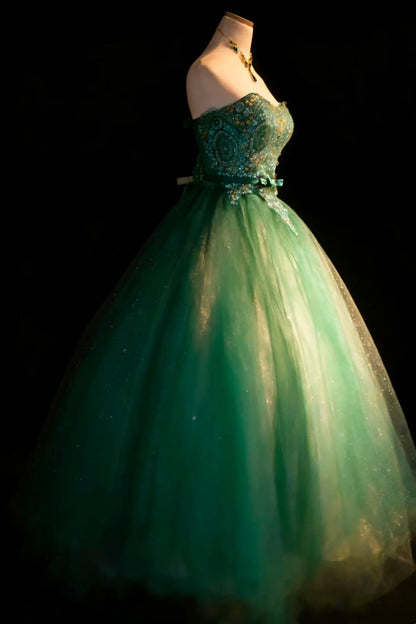 Gorgeous Ball Gown Strapsless Tulle Evening Dress Quinceanera Dress Birthday Prom Gown       D5418