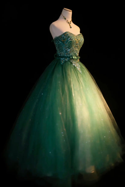 Gorgeous Ball Gown Strapsless Tulle Evening Dress Quinceanera Dress Birthday Prom Gown       D5418