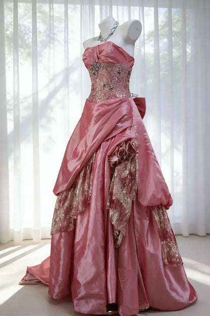 Elegant Prom Dress Strapless Pleated Gala Dress Evening Dress Formal Gown      D5419
