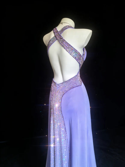 Elegant Prom Dress Straps Pleated Tulle Gala Dress Evening Dress Formal Gown      D5421