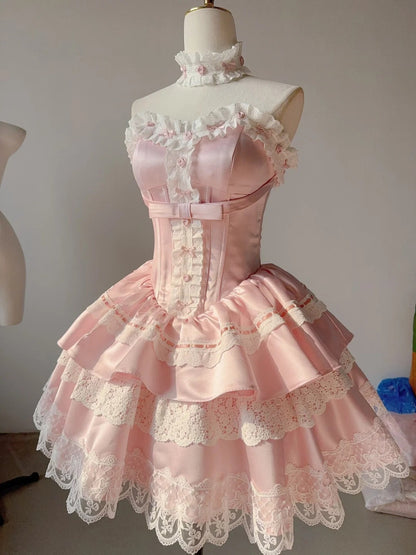 Beauty Homecoming Dress Sweetheart Lace Pleated Short Prom Dress Back to School Outfits Party Dress  D5453